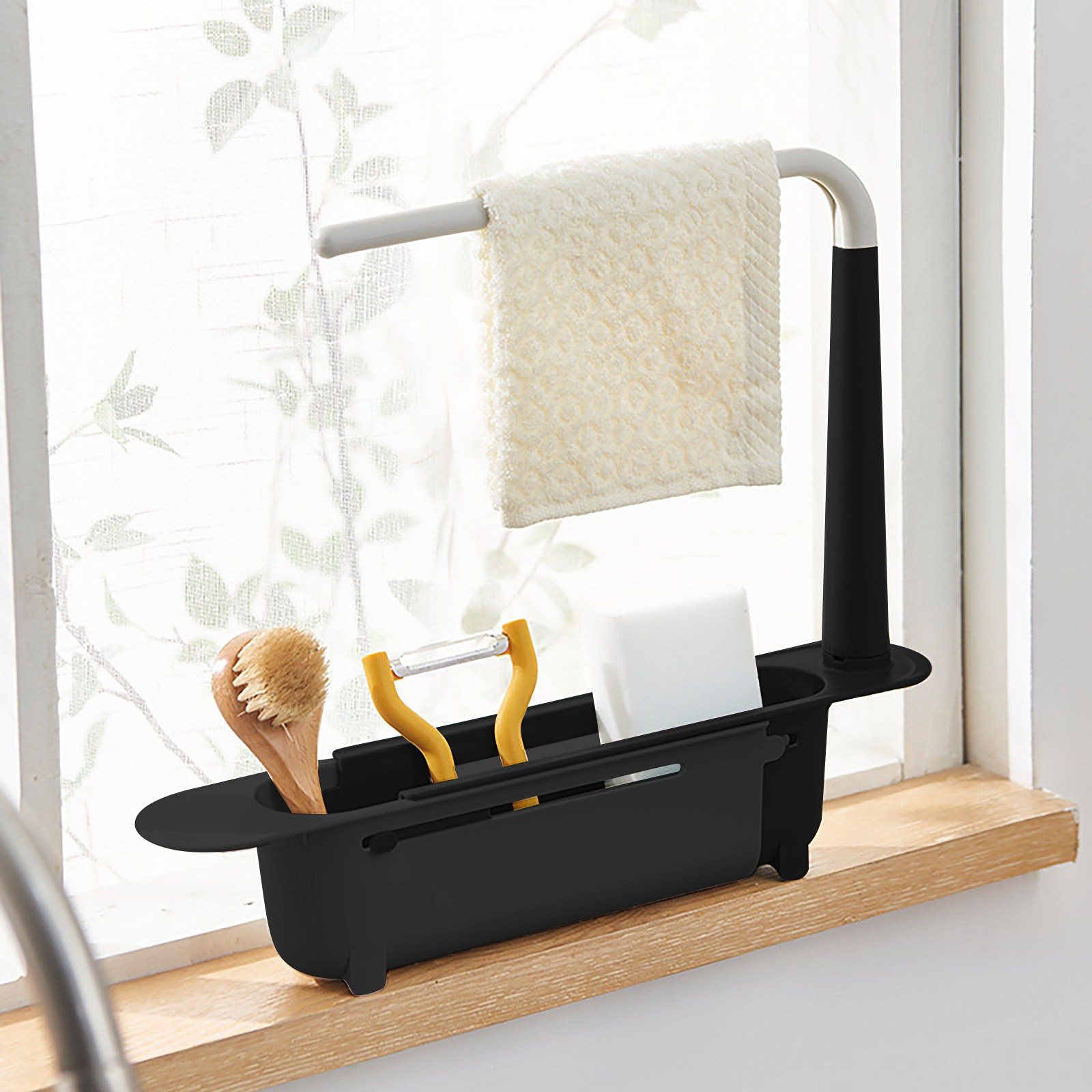 Kitchen Gadgets Rack Storage - تجفيف بالوعة Elescopic ، منظم المطبخ