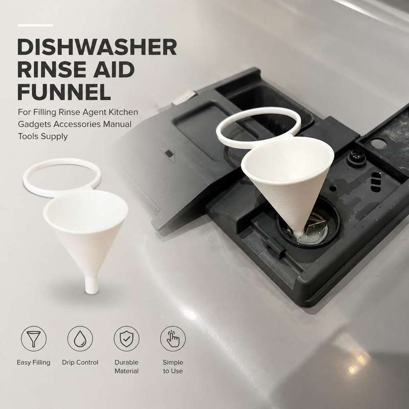 Kitchenaid Kitchen Gadgets - قمع صغير لملء محلول تنظيف الأطباق،