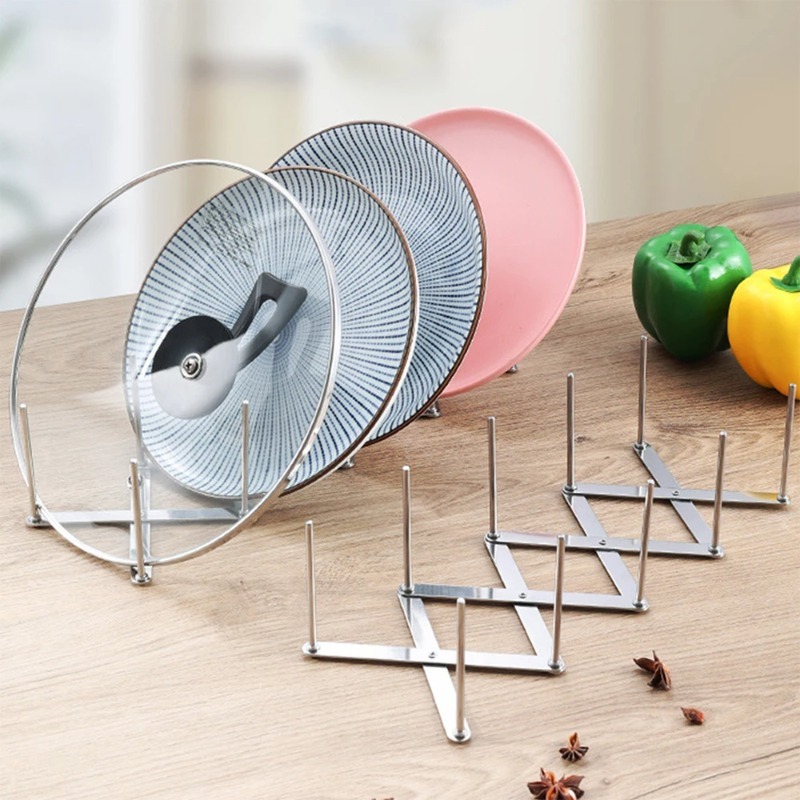 Kitchen Gadgets Rack Storage - منظم أغطية الأواني القابل للطي من
