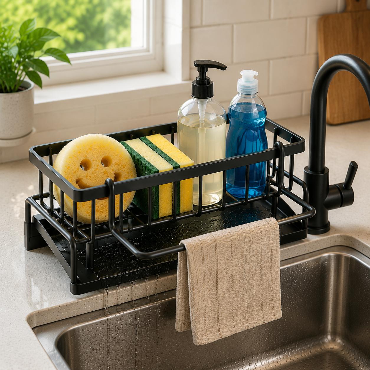 Kitchen Gadgets Rack Storage - حامل إسفنج المطبخ المطور من الستانلس