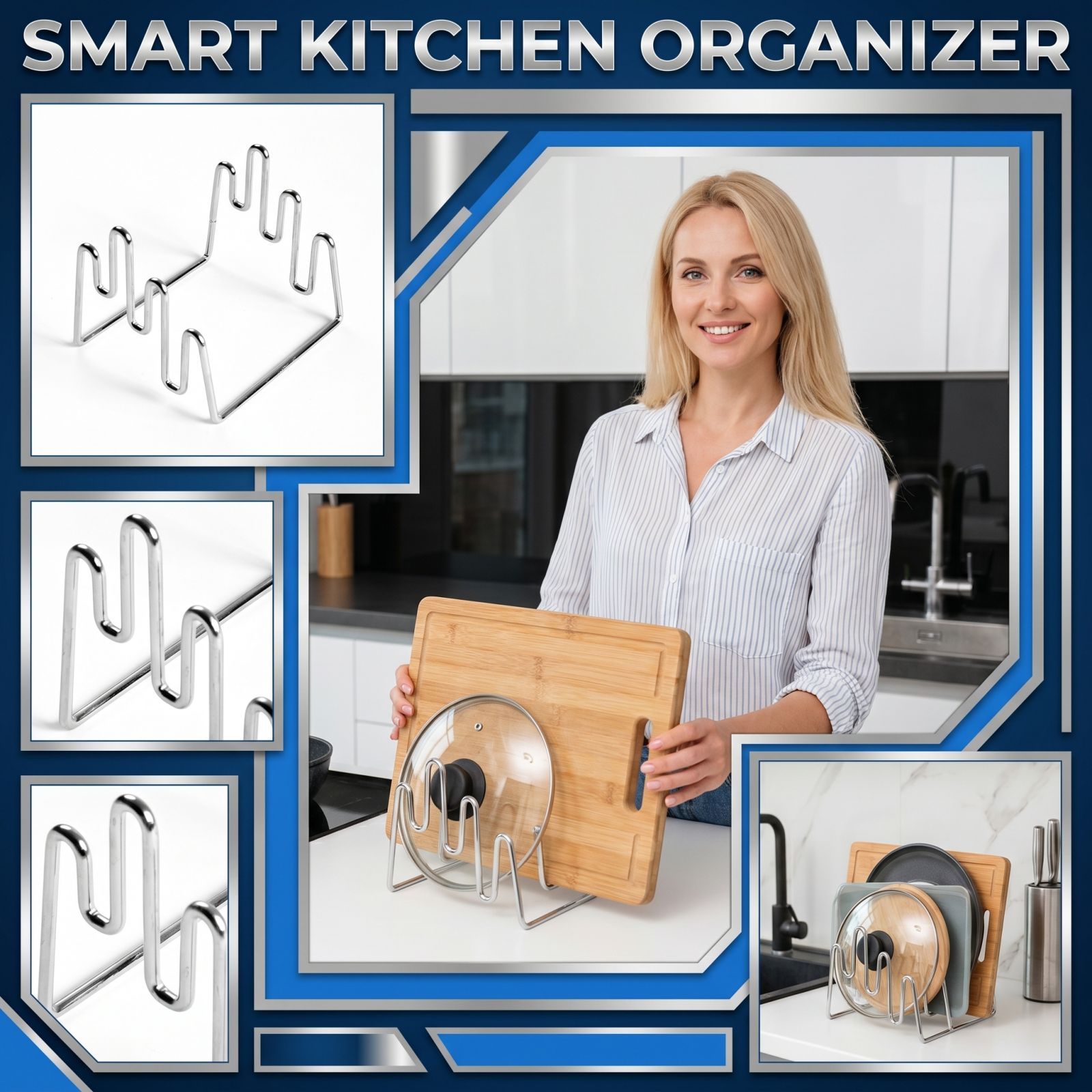 Kitchen Gadgets Rack Storage - حامل ألواح التقطيع ومنظم تخزين المطبخ