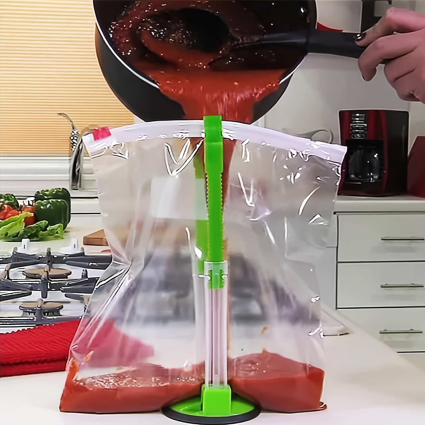 حامل حقيبة بسحاب من البلاستيك  - مراجعة Kitchen Gadgets Rack Storage وسعره