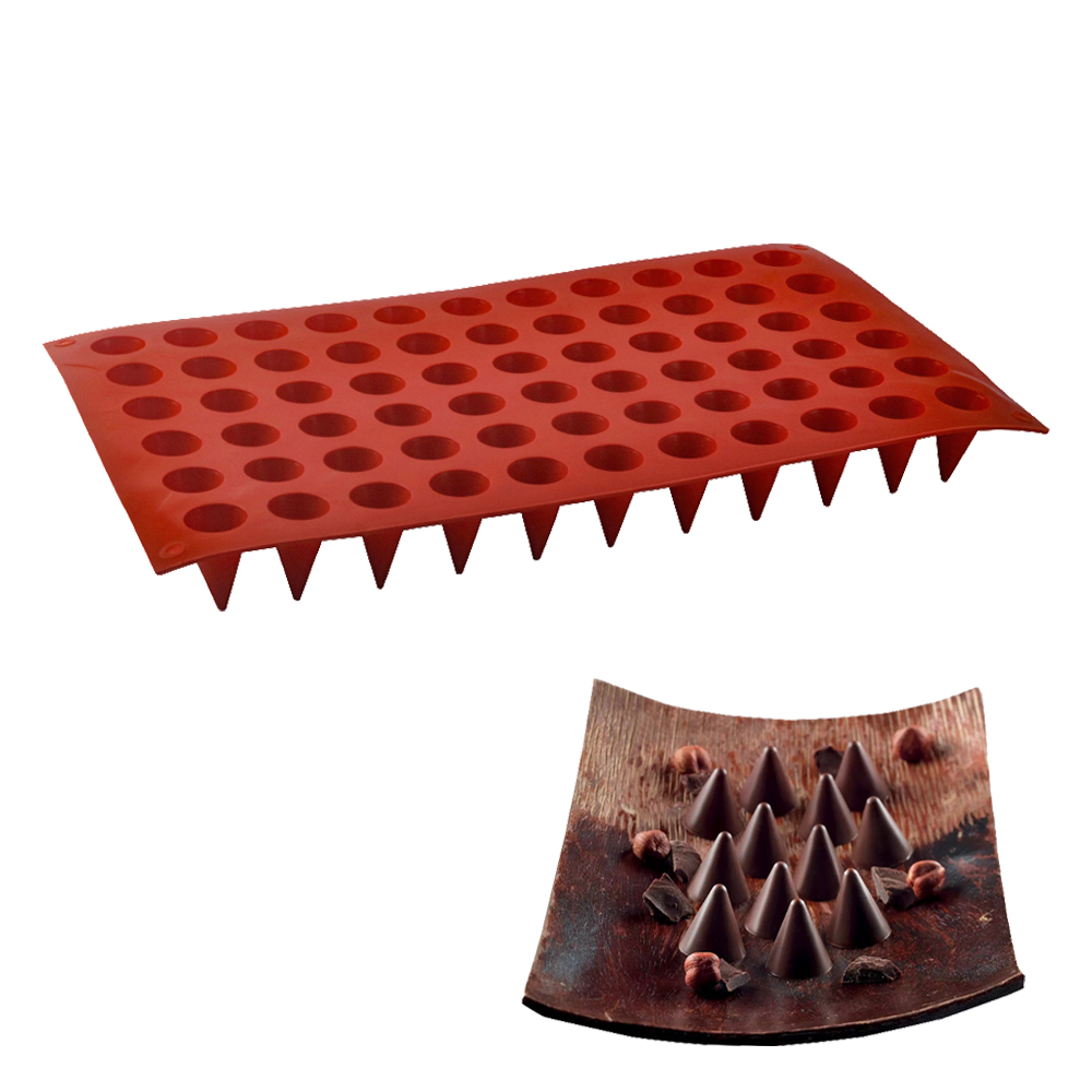 66 خلية مخروط الشوكولاته الخبز - مراجعة Silicone Mold Baking وسعره