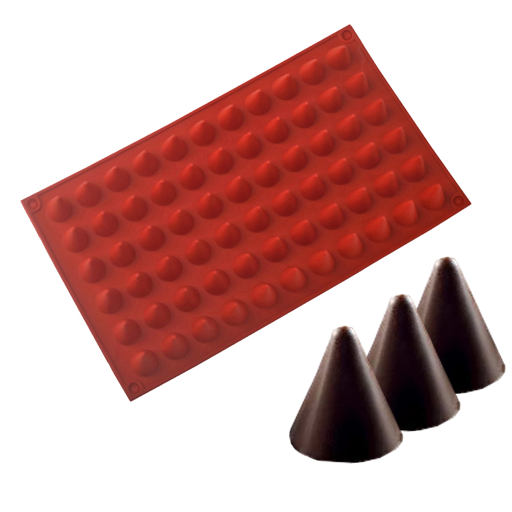 66 خلية مخروط الشوكولاته الخبز - مراجعة Silicone Mold Baking وسعره