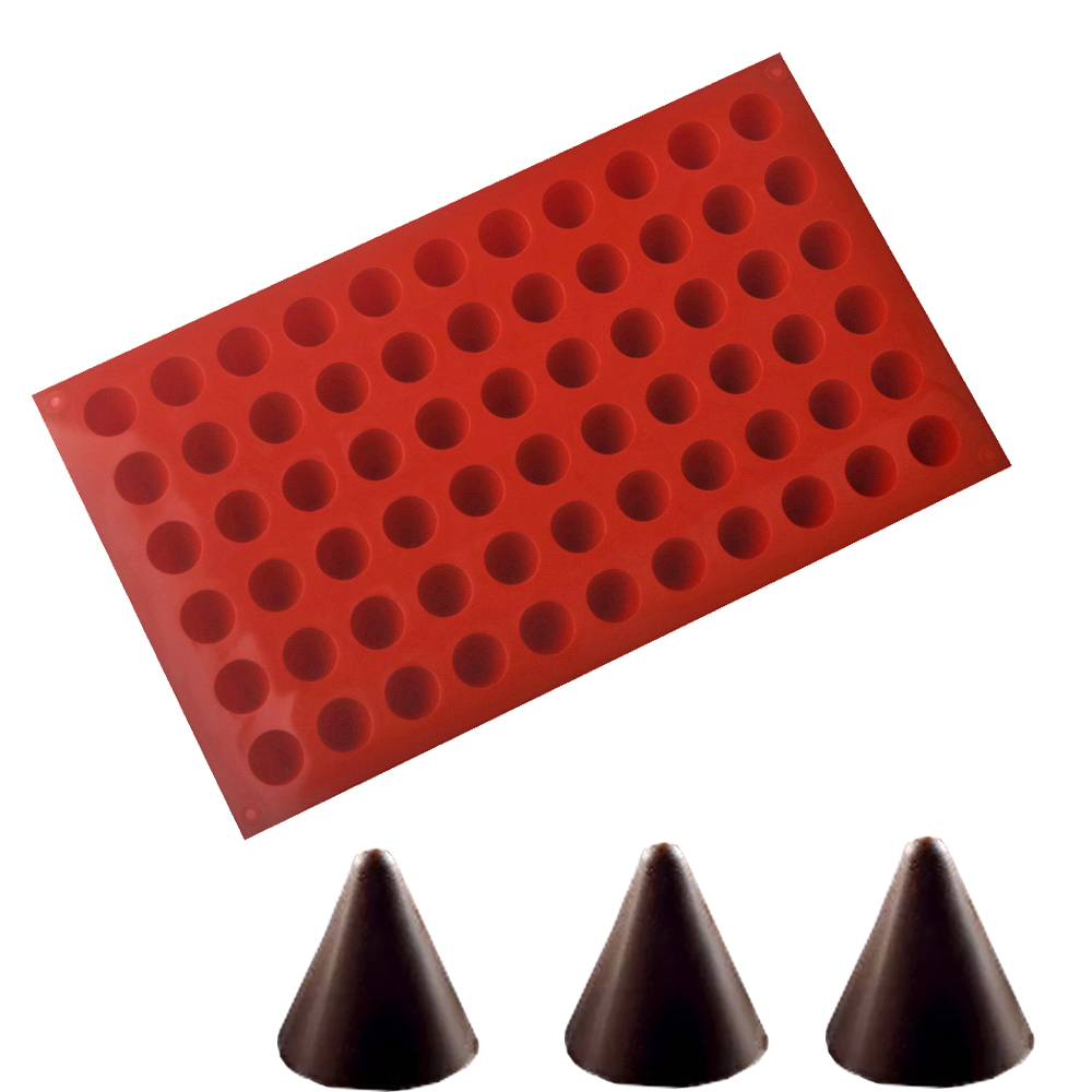 66 خلية مخروط الشوكولاته الخبز - مراجعة Silicone Mold Baking وسعره