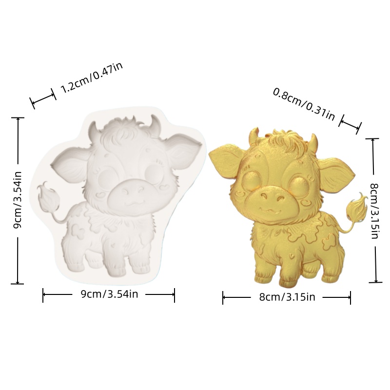 قالب سيليكون على شكل بقرة لطيف - مراجعة Silicone Mold Baking وسعره