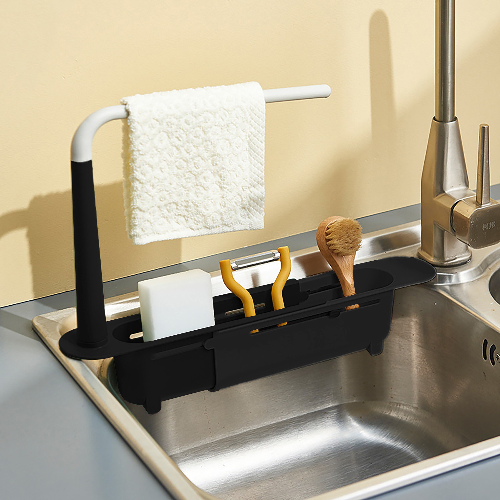 تجفيف بالوعة Elescopic ، منظم  - مراجعة Kitchen Gadgets Rack Storage وسعره