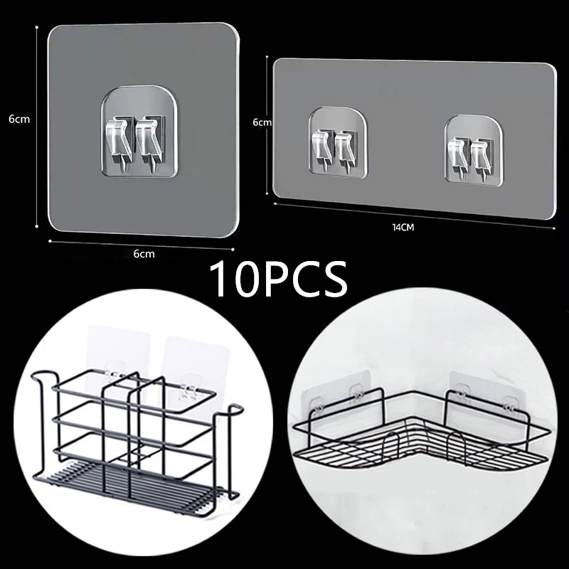 10 قطعة رف معلق شفافة السنانير - مراجعة Kitchen Gadgets Rack Storage وسعره